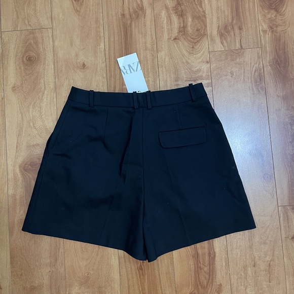Zara Black High Waisted Tailored Short Trouser New With Tags Medium - Picture 2 of 8
